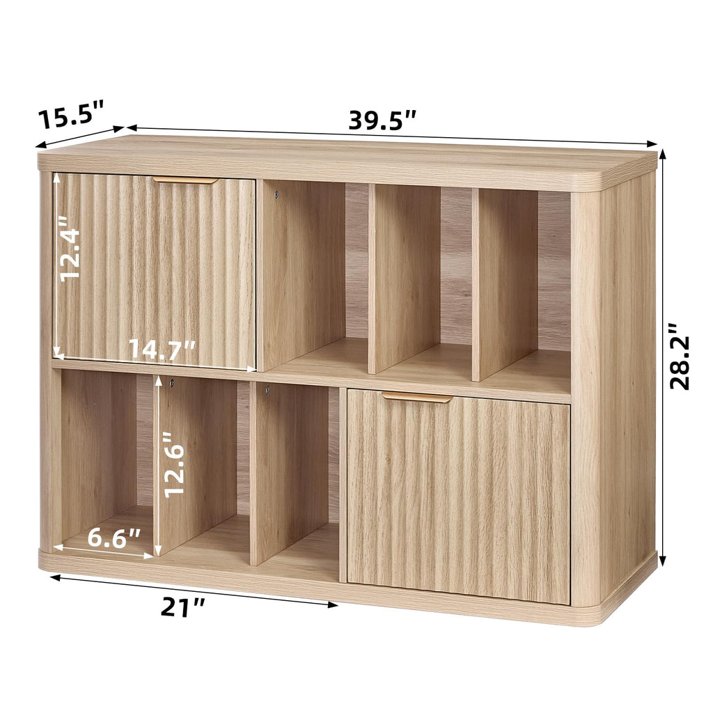 Large Record Player Stand - 39.5" Record Cabinet with Open Vinyl Storage Holds up to 400 Albums, Modern Vinyl Player
