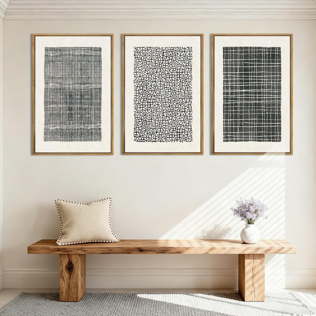 Framed Abstract Wall Art Neutral Modern Paintings Abstract Pictures