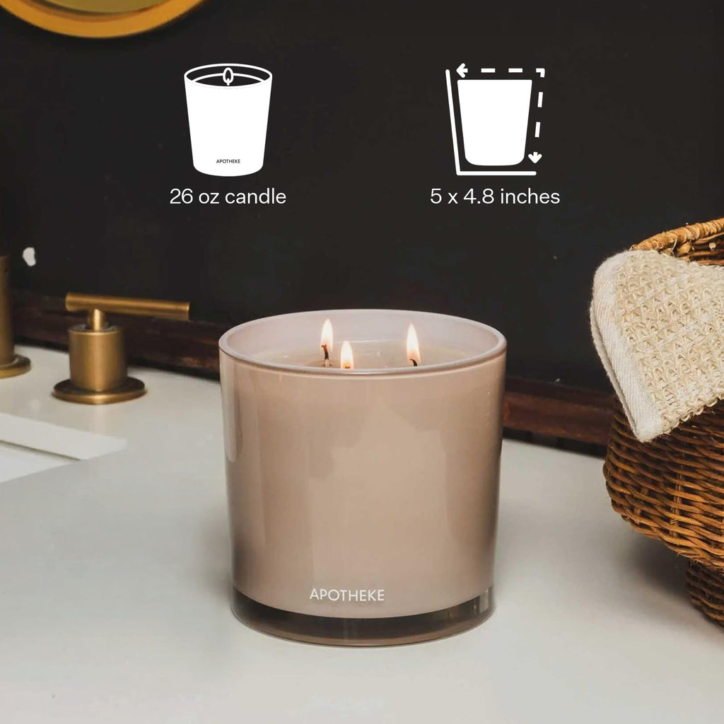 Signature 3 Wick Scented Candles, Sea Salt Grapefruit - 26 Oz