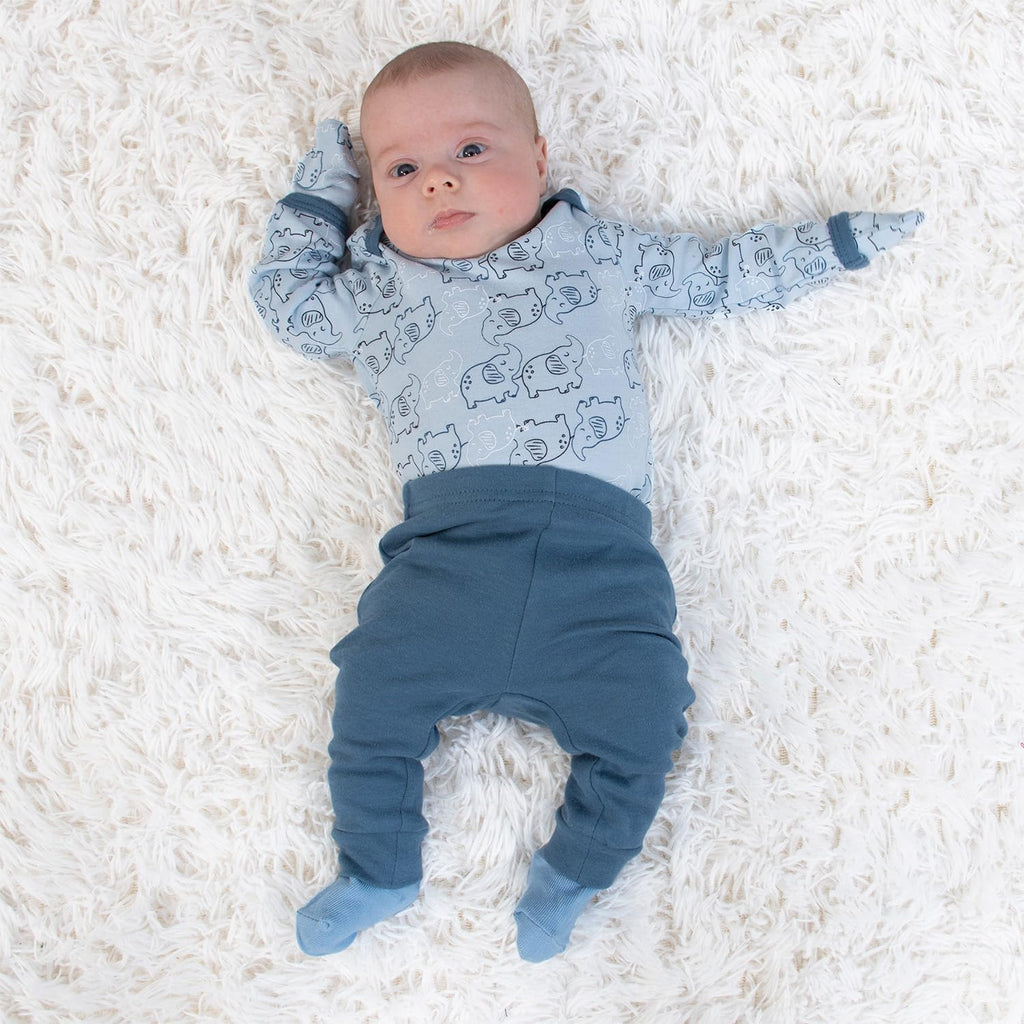 Baby Layette Gift Set for Boys - 30 Piece Layette Set, Newborn to 9 Months Baby Boy Clothes - Elephant Blue