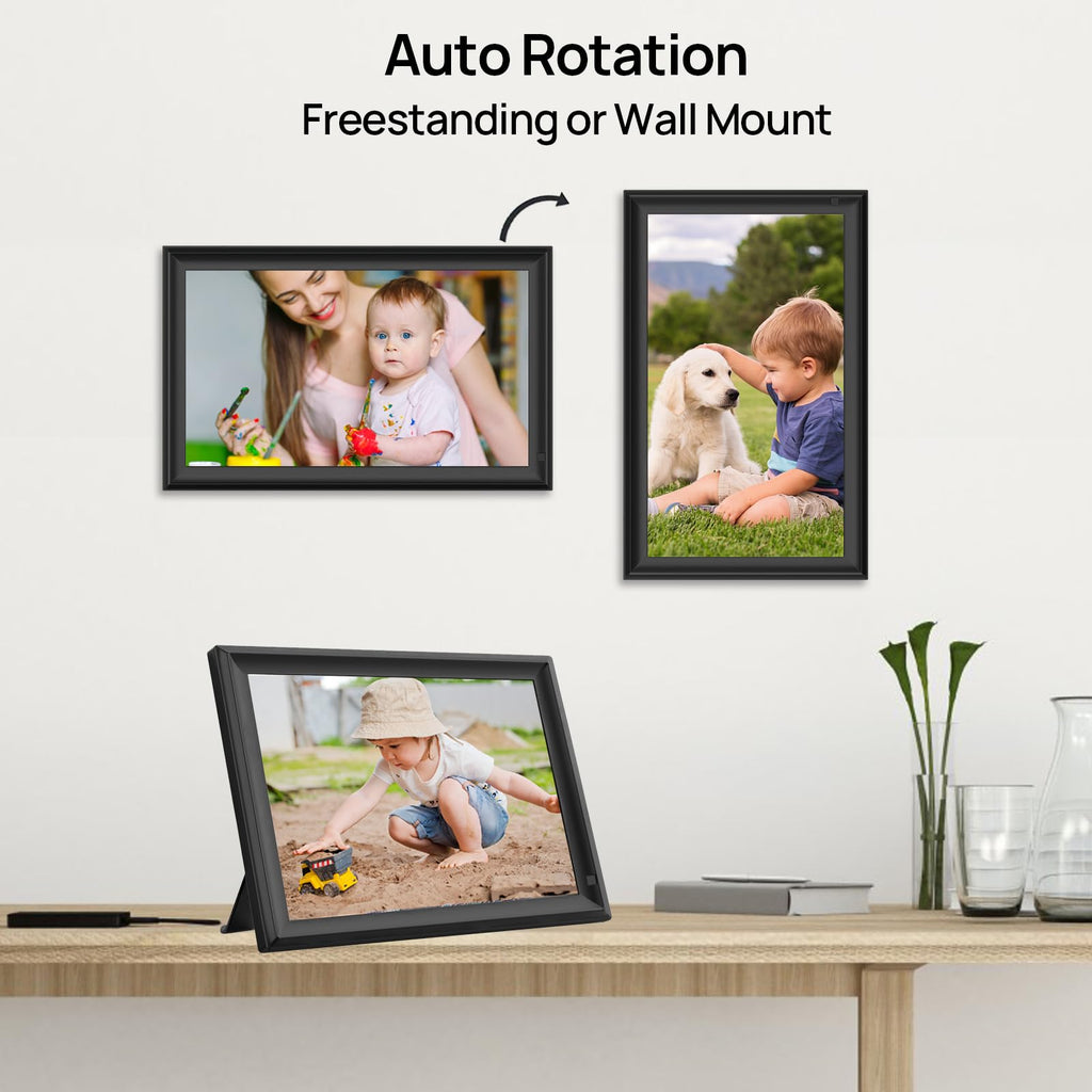 15.6 inch Digital Photo Frame with 1920x1080 FHD IPS LCD Touch Screen, Dual-WiFi Share Photos & Videos Via Frameo