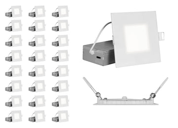 REL Selectable 4 in. Square Remodel LED Downlight Kit (24 Pack) (REL41120SSQWH-24PK), White