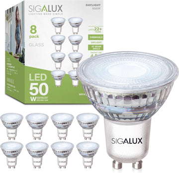 GU10 LED Light Bulbs, Dimmable 5000K Daylight White Natural Light, 4.5W 450LM, MR16 LED Bulb Equivalent 50W Halogen