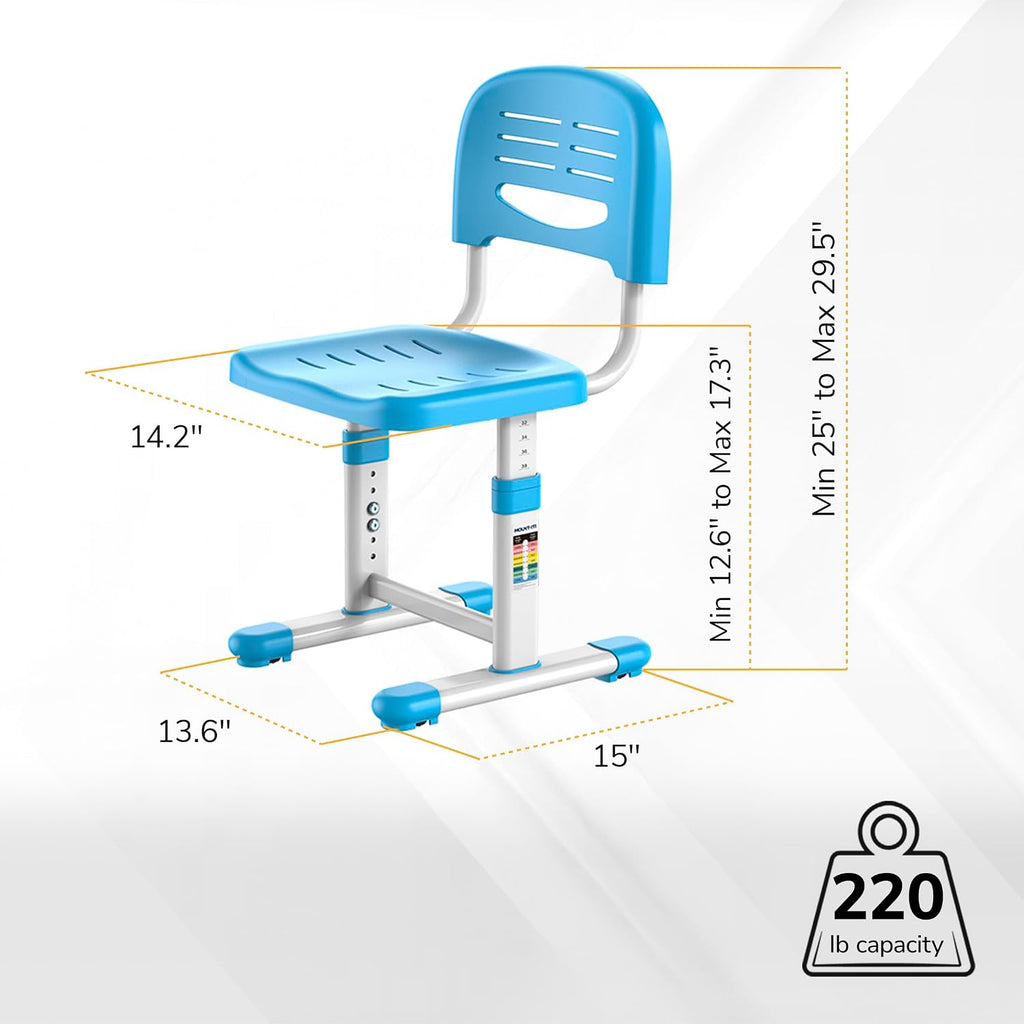 Kids Desk and Chair Set, Height Adjustable Sturdy, Kid Study Workstation and Chair Set for Boys, Home School, Arts