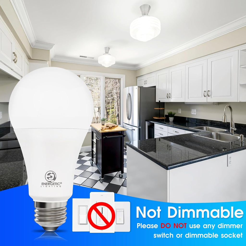 Radar Motion Sensor Light Bulbs, 14.5W 100W Equivalent A21 LED Bulb, 1500LM Dusk to Dawn LED Bulbs, Daylight 5000K