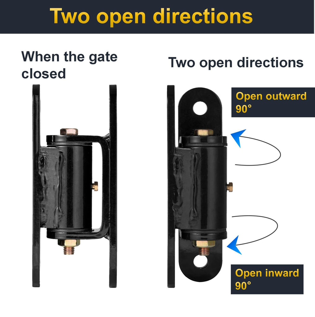 Heavy Duty Gate Hinges, 7in, 1100lbs Capacity, Thick Solid Steel