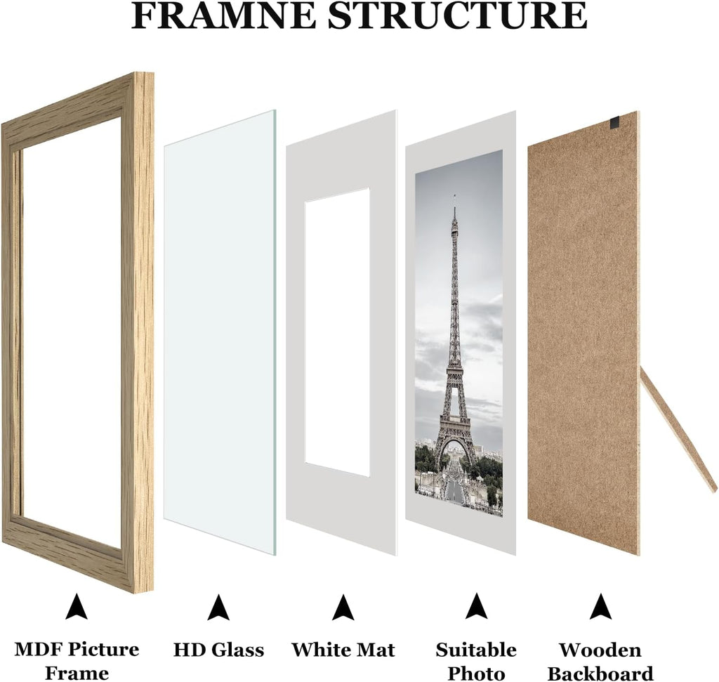 Picture Frames Collage Wall Decor, Gallery Wall Frame Set of 10 | Real Glass Front & Wood Finish Frame, Assorted