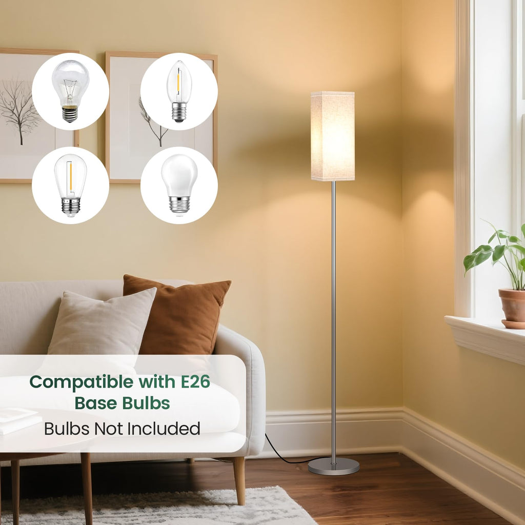 2Pack Floor Lamp, Pole with Foot Switch, Modern Standing Lamp Lamp, Minimalist Freestanding Lamp (Bulb Not Included)