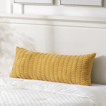 Decorative Throw Pillow Covers for Bed Couch Bedroom Bench, Soft Lumbar Corduroy Solid Pillow Case, Rustic Farmhouse