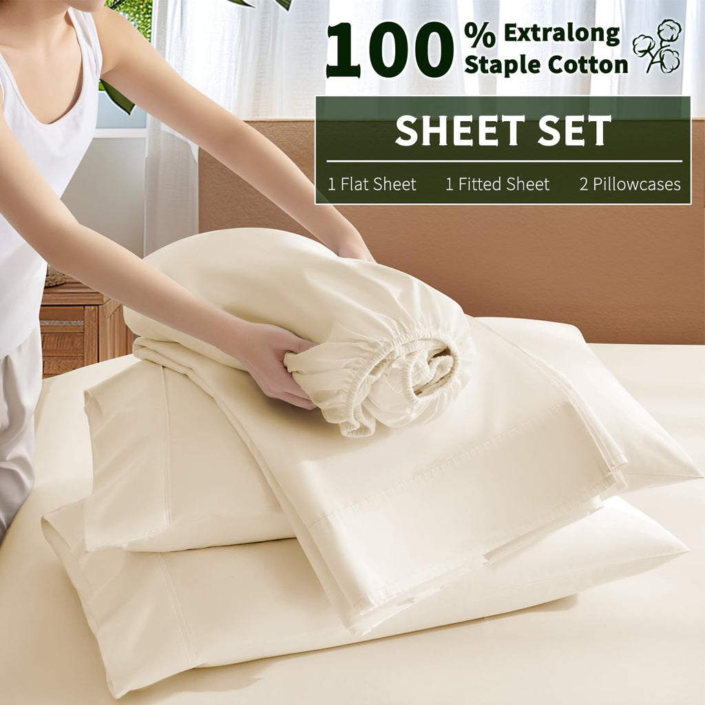 100% Egyptian Cotton Sheet Set 4 Piece, Luxury 1000 Thread Count