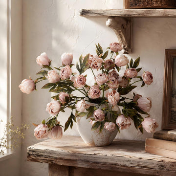 8 PCS 18" Faux Peonies Artificial Flowers Silk Flowers for Vase