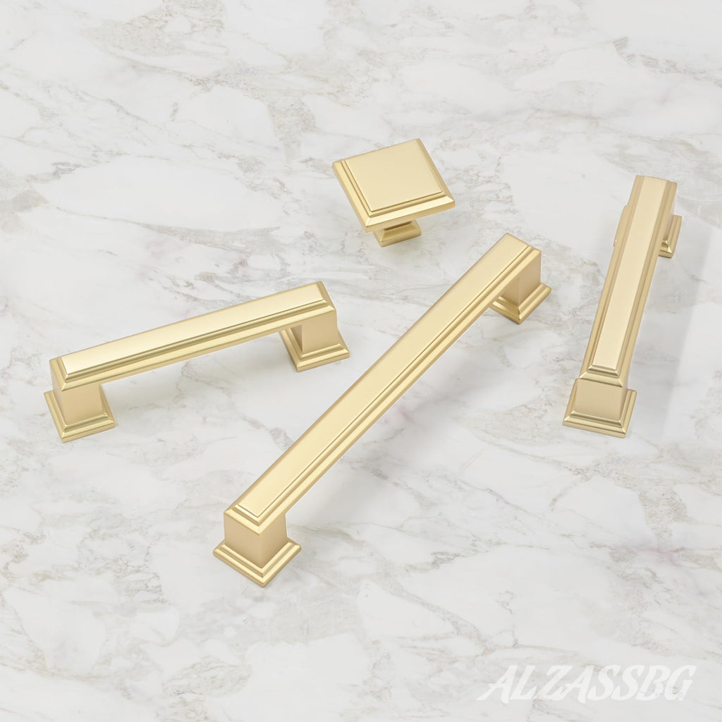 3" Brushed Gold Cabinet Pulls and Handles 15 Pack, AL3071MGP