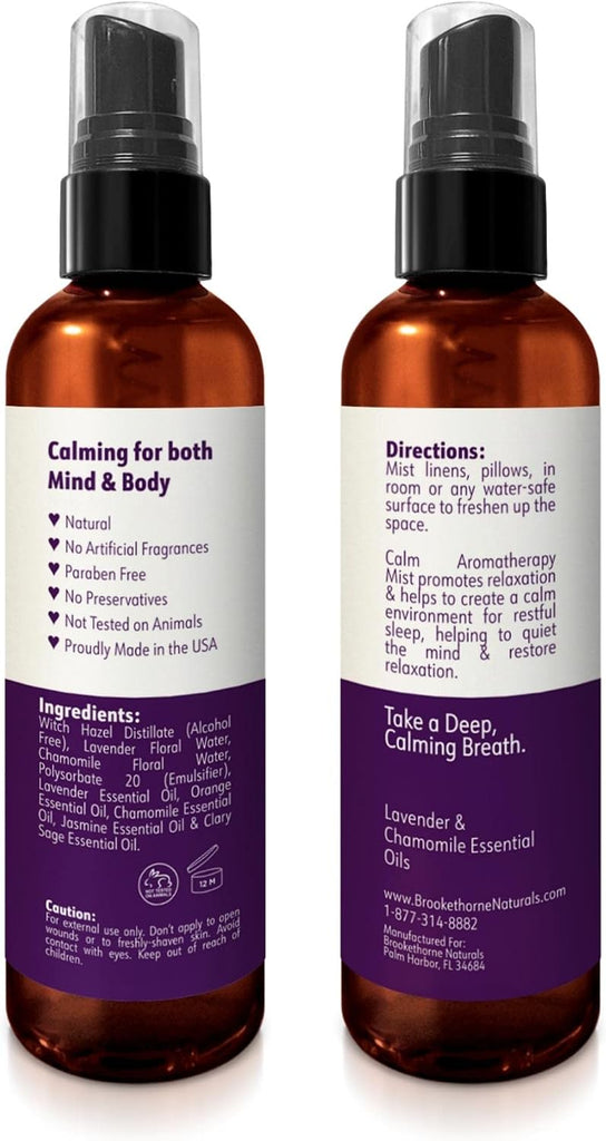 Calm Aromatherapy Mist | Lavender Pillow Spray 4oz - Set of 4