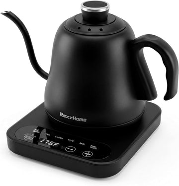Gooseneck Electric Kettle Temperature Control: 316L Stainless Steel Inner | ±1°F Precision, Pour Over Kettle for