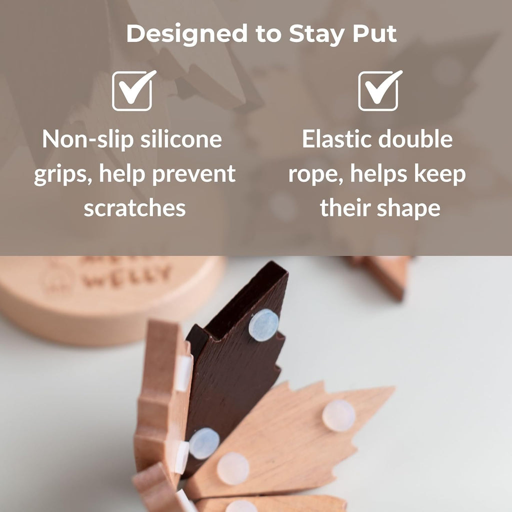 Expandable Wooden Tree Trivet Set - Modular Leaf Design, Non-Slip Silicone Base, Heat Resistant Pot Stand, Decorative