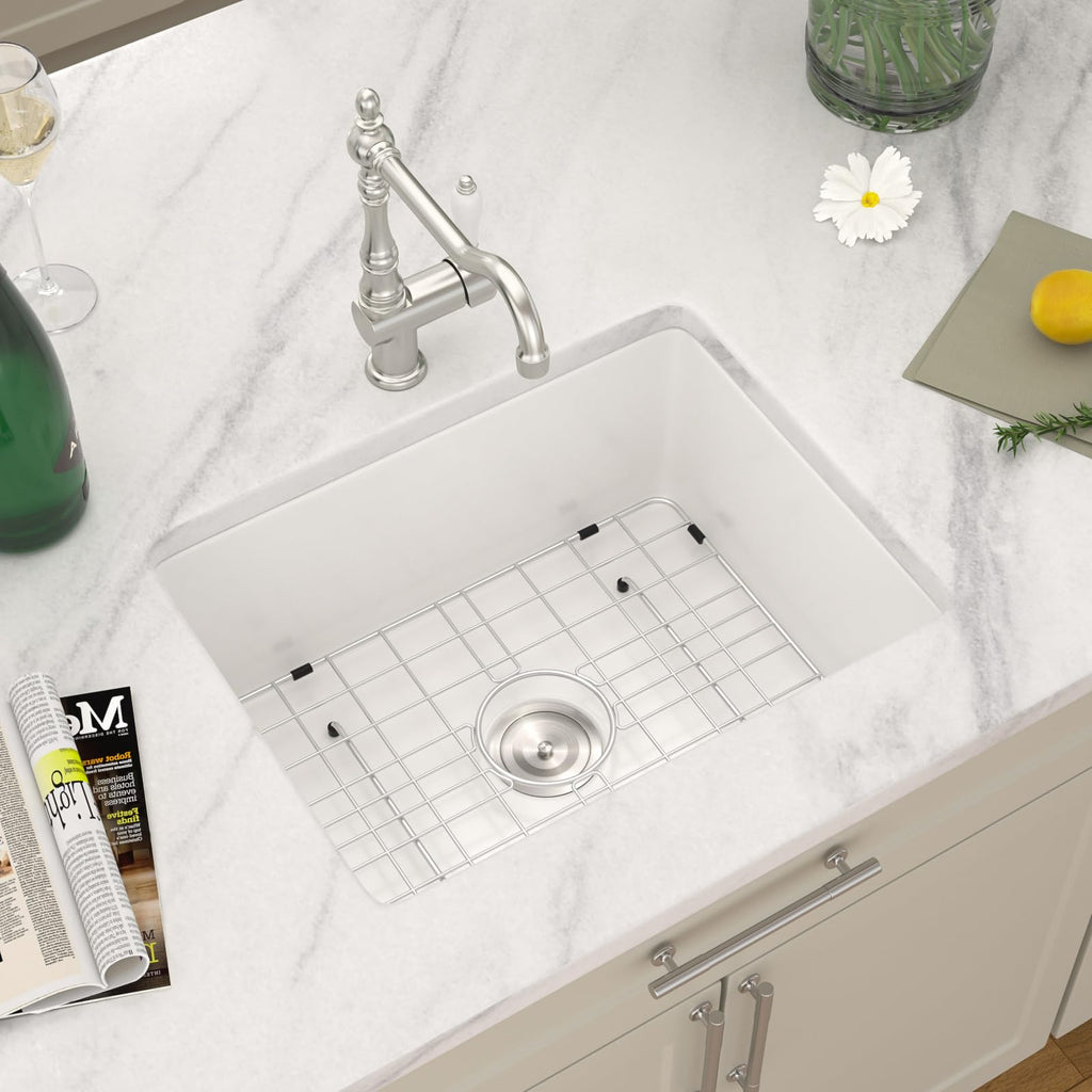 23"x18" Undermount or Drop In Ceramic Wet Bar Sink White