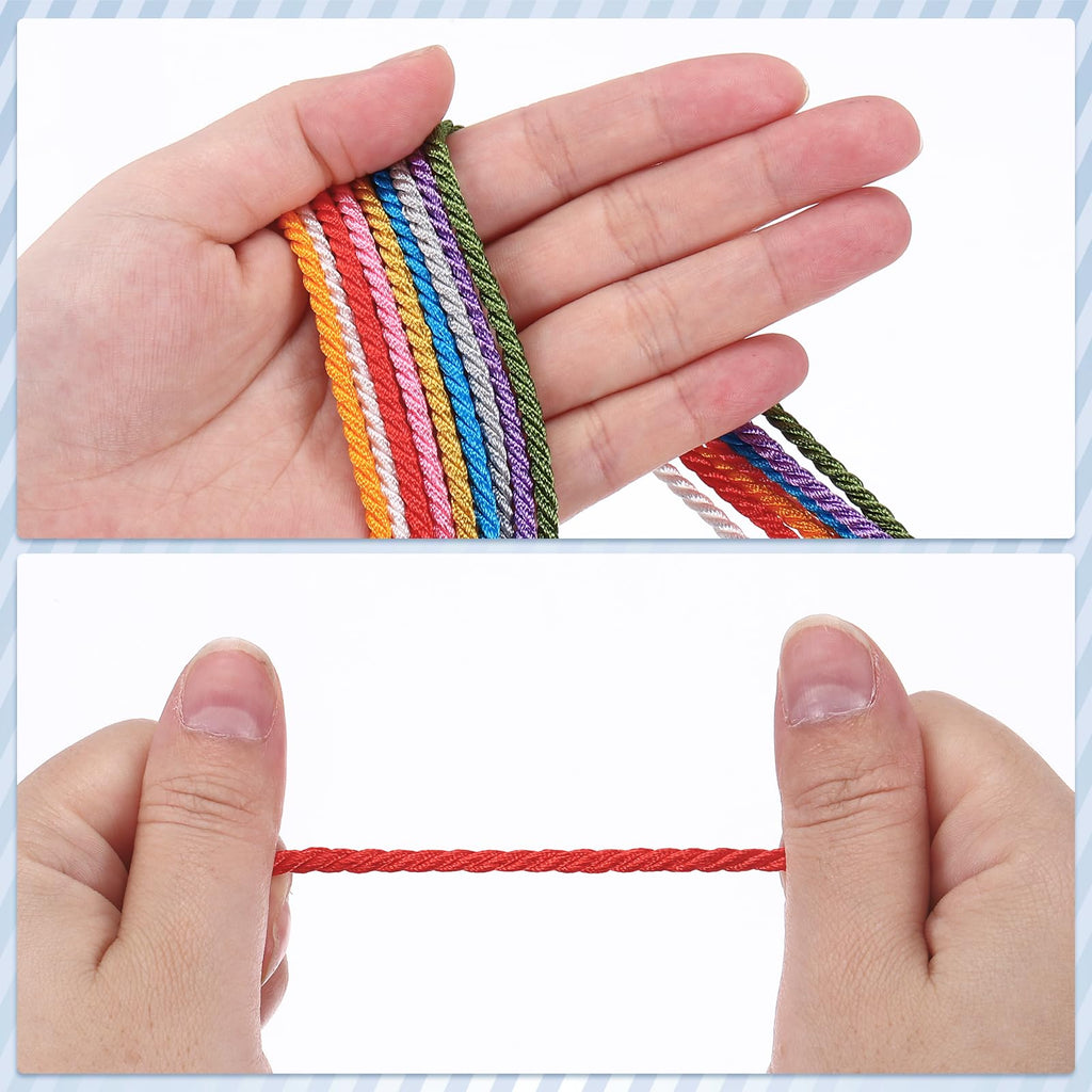 Twisted Cord Trim, 5 Yard 4mm 3-Ply Twine Braided Rope Shiny Thread String for Craft Gift Bag Curtain Christmas