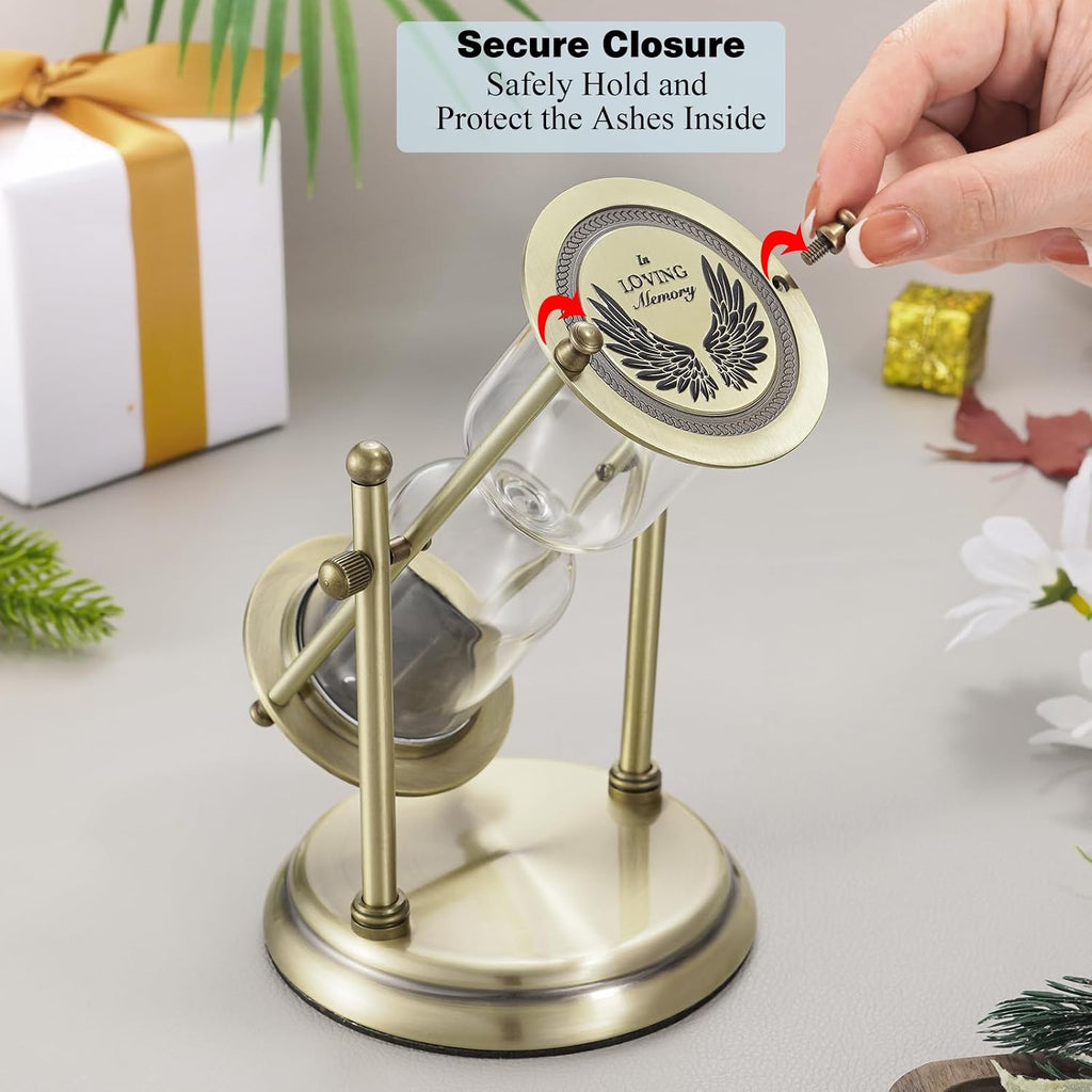 Rotating Hourglass Cremation Urns for Adults - Memorial Keepsake Mini Urns