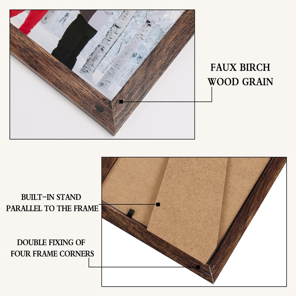 5x7 Picture Frame Bulk Set of 18, Distressed Brown Photo Frame