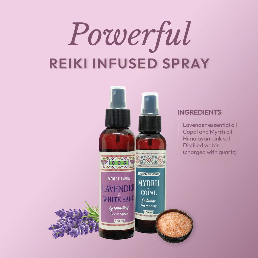 Sacred Element's Myrrh Copal, Lavender & White Sage Auric Room Spray - Pack Of 2 (6.6 oz Each) | Restoring Balance