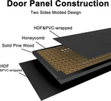 36 in.x 84 in. Bifold Barn Door, 1 Panel Vinyl Wrapped Textured Black Bifold Closet Door, Hollow Cor