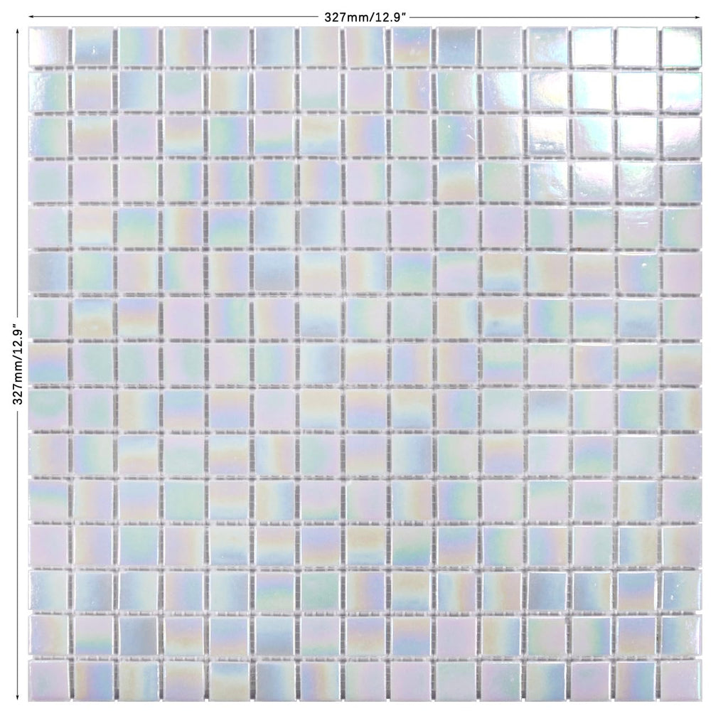 11.5sq.ft Iridescent White Glass Mosaic Tile , Pool, Backsplash