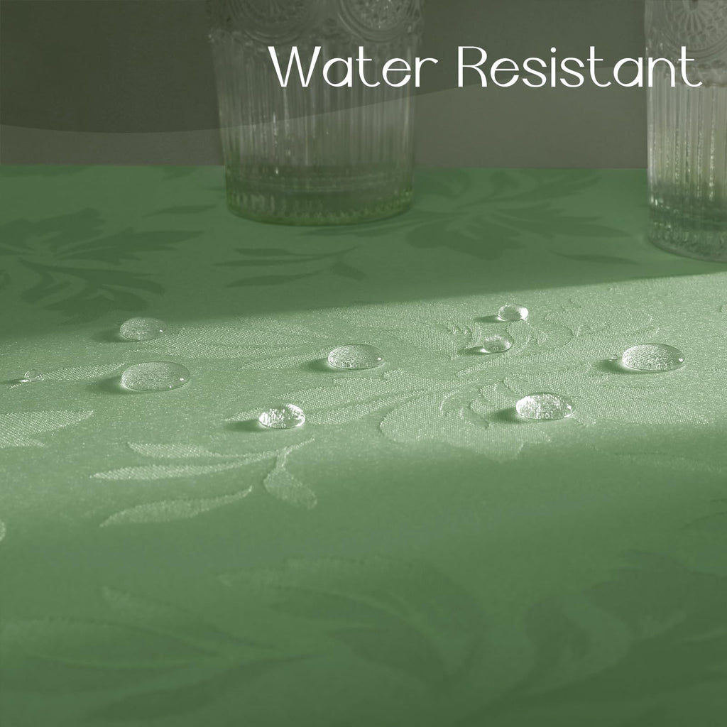Jacquard Round Tablecloth 70 Inch, Sage Green