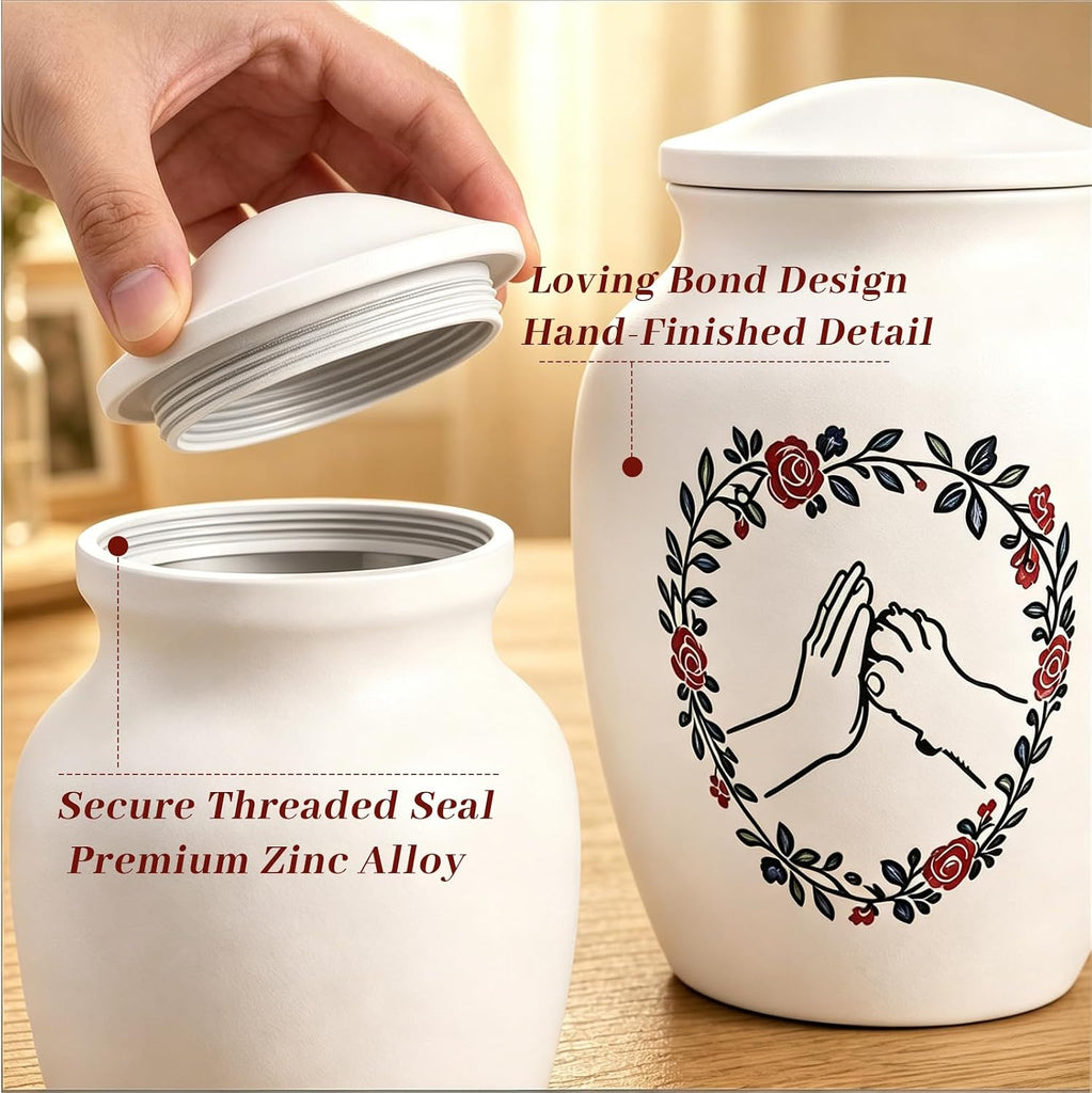 Medium Pet Urn, Dual Physical & Digital Memorial for Pets, Up to 40 Lbs