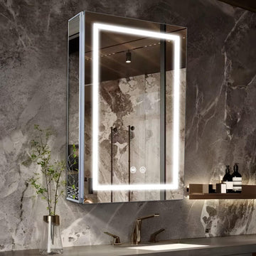 LED Medicine Cabinet,Bathroom Mirror Cabinet with Lights,20×28inch,Equip with Internal Light,Aluminum