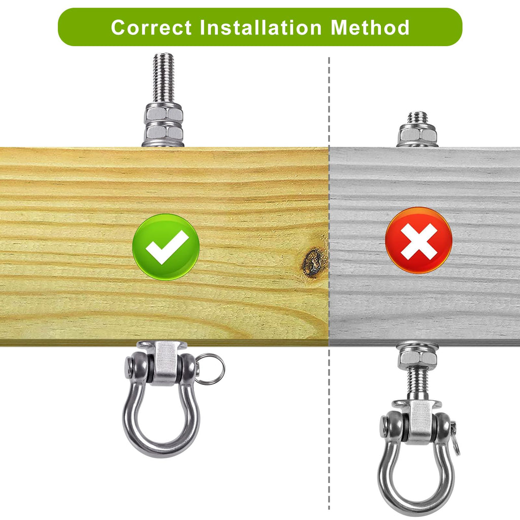 2 Pcs Heavy Duty Bearing Swing Hangers Stainless Steel Swing Hooks