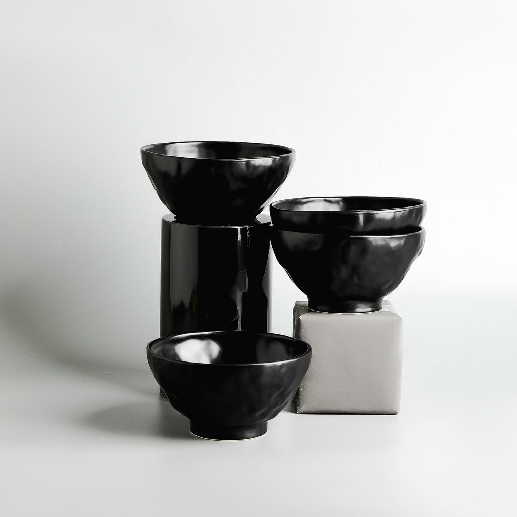 32-Piece Dinnerware Set Stoneware, Black