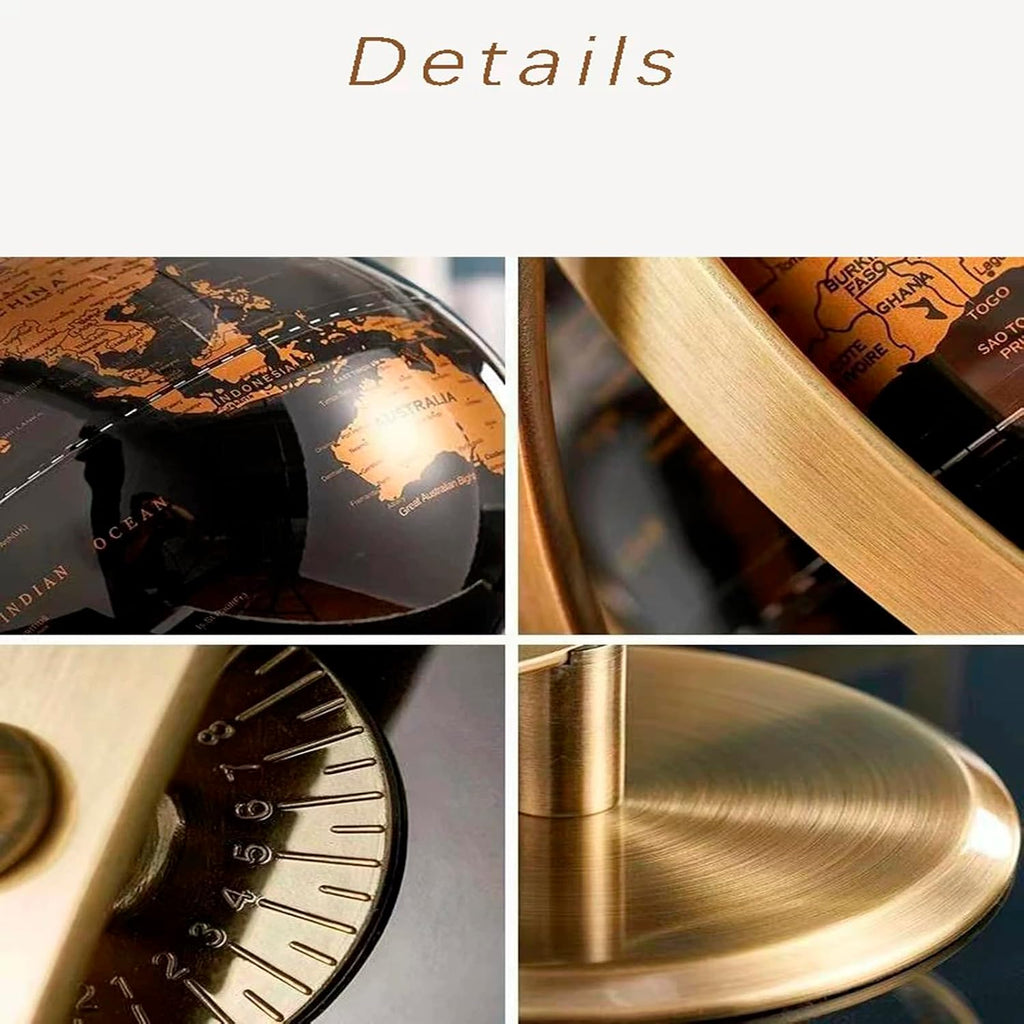 World Globe with Rotating Stainless Steel Stand for Adults - Elegant Adult Home Office Desk Bookcase Decoration &