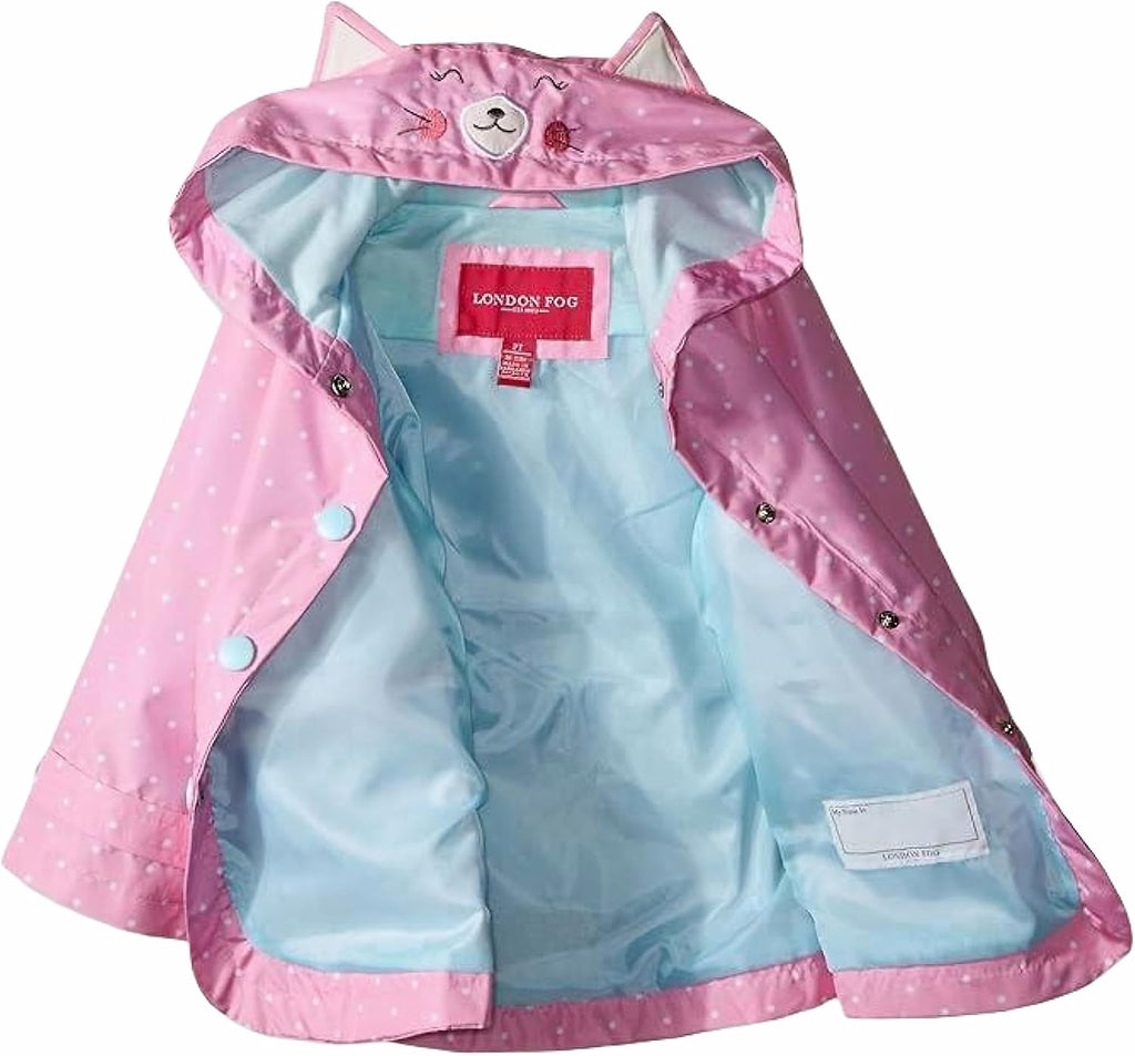 Girls Rainy Day Fun Hooded Rain Jacket Rainslicker