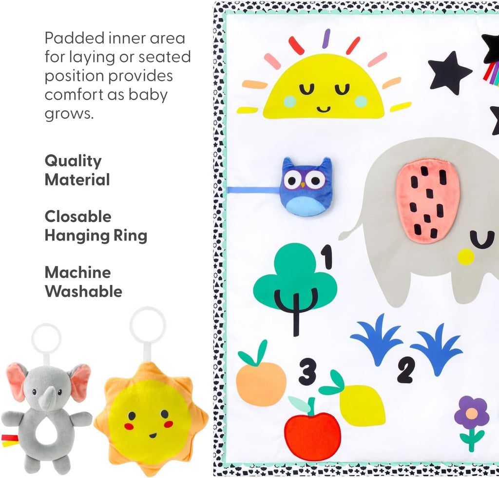 Unisex Baby Play Gym & in-1 Play Mat - Playmat Baby Toys 0-6, 6-12 Months Tummy Time Mat with Hanging Toys, Soft