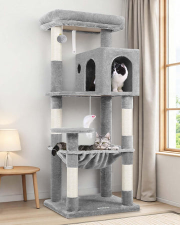 Cat Tree Tower with Scratching Post for Indoor Cats