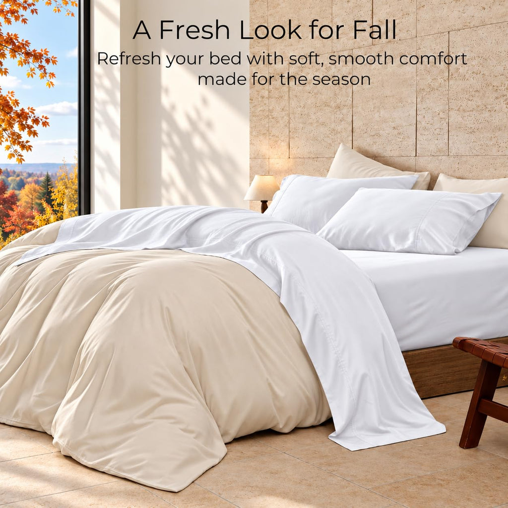 California King Bamboo Rayon Sheets, Soft Cooling Sheets Non Slip