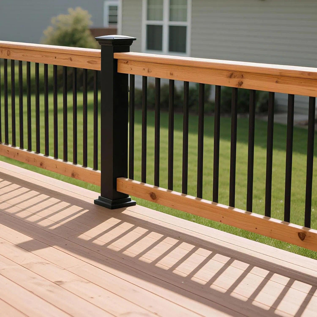 60 Pack 32" Balusters for Deck Railing, Black Rectangular Spindles