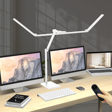36 W 3000 LM Ultra Bright Architect Desk Lamp with Base, 47.4 Inch Wide Tall Overhead Desk Light, Dimmable Table