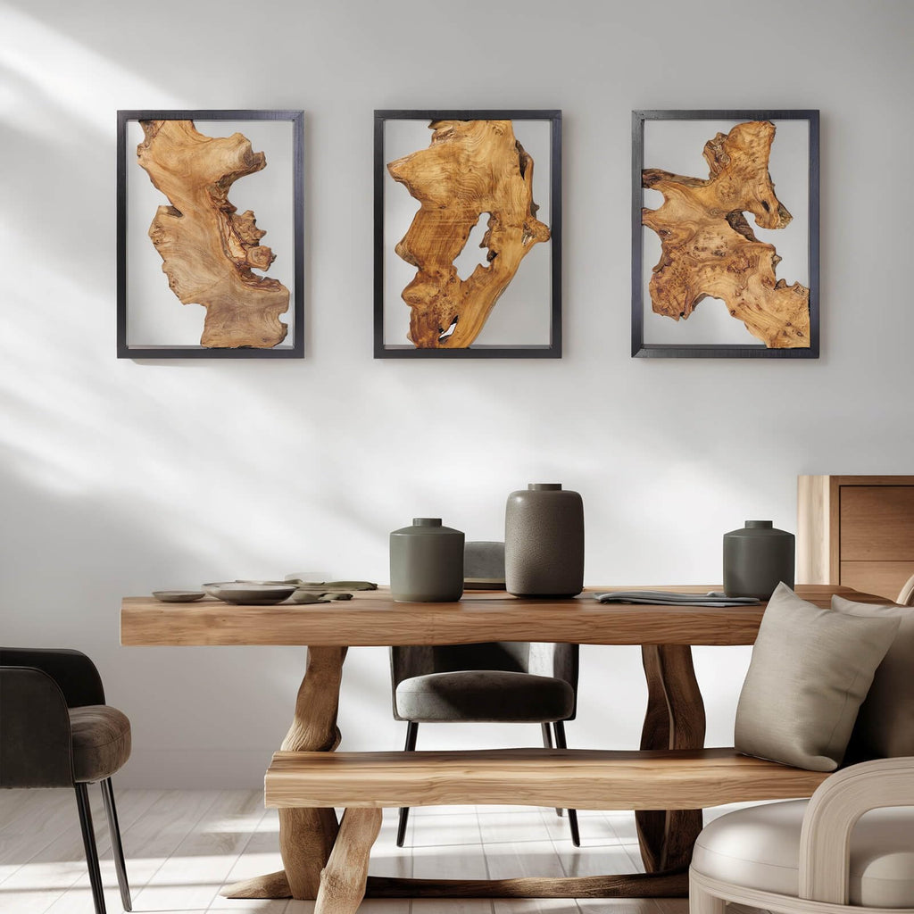 Modern Wood Wall Decor- Natural wood Handcrafted Rustic Charm for Your Home - Perfect, or Office