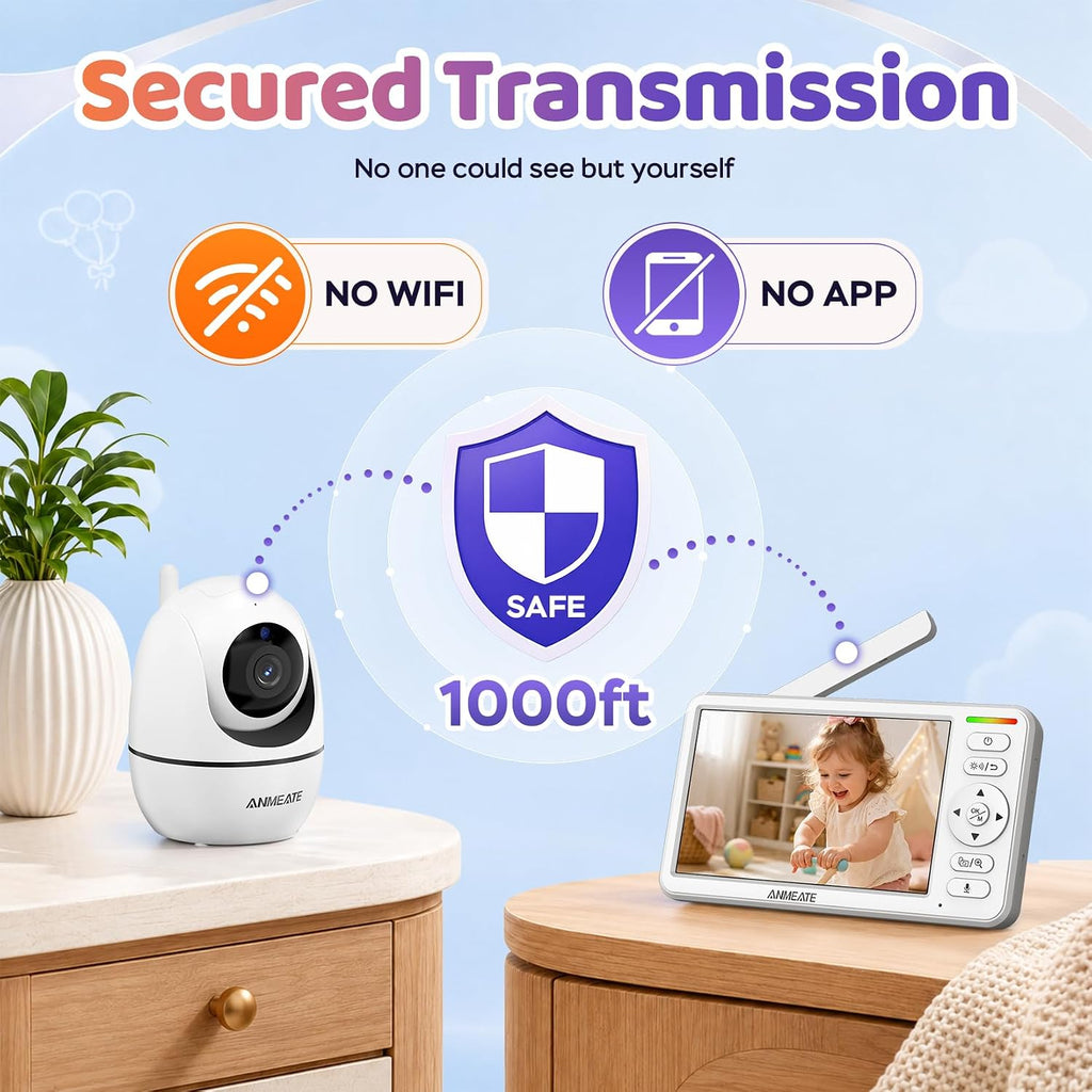 6" Video Baby Monitor with Camera and Audio No WiFi