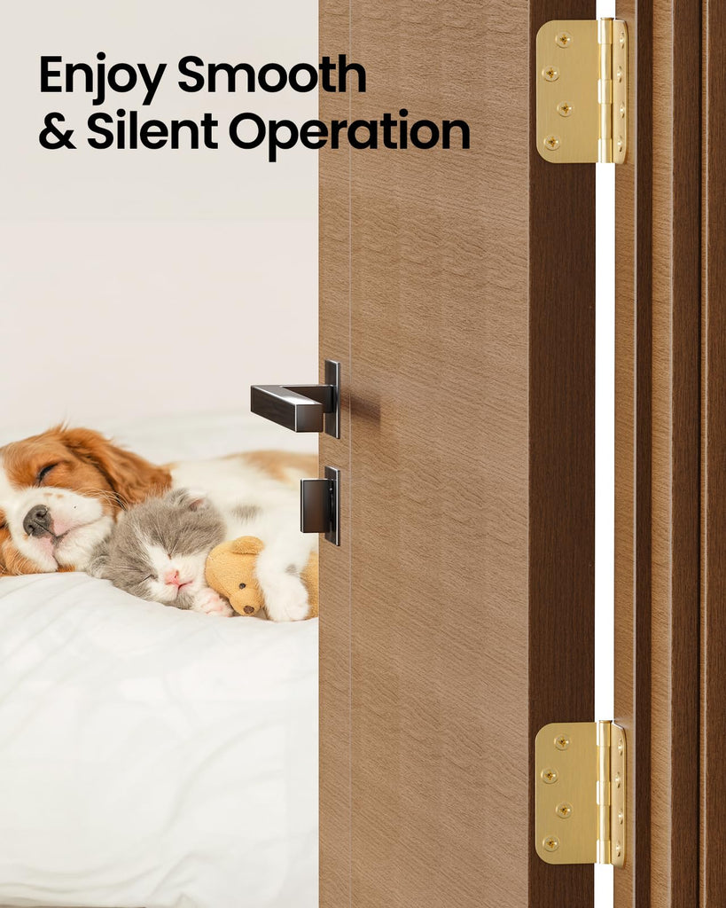 Gold Door Hinges 18 Pack 4 Inch Rounded with 5/8" Radius Corners