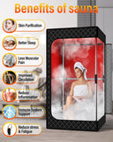 Upgraded Infrared Sauna Box for Relaxation,Detoxification,Portable Steam Sauna for Home with XL Steamer,Folding Chair,Multiple Layered Full Body Sauna Tent for Spa,Indoor,Outdoor,Gym-Black A129-B0DF22FXXG