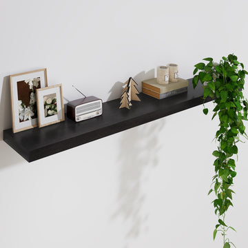 Solid Wood Floating Shelves For Wall, 48"W x 9"D x 1.56"H Large Wall Shelves Bedroom Bathroom Kitchen Drcor Storage