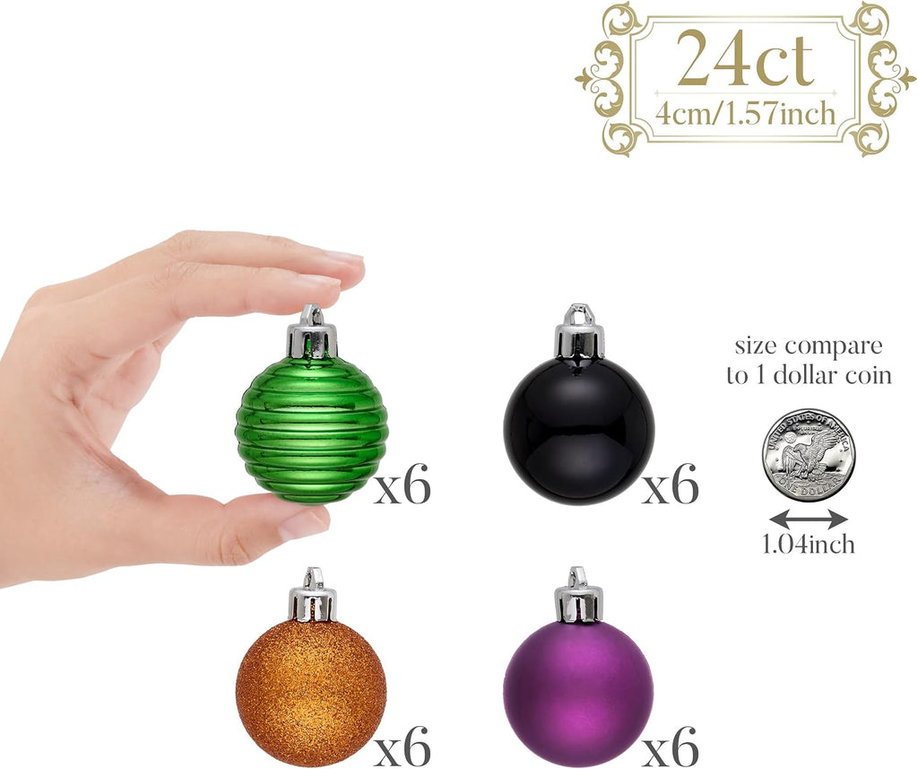 Halloween Ornaments Tree Decorations Indoor 1.6 Inch - Set of 24