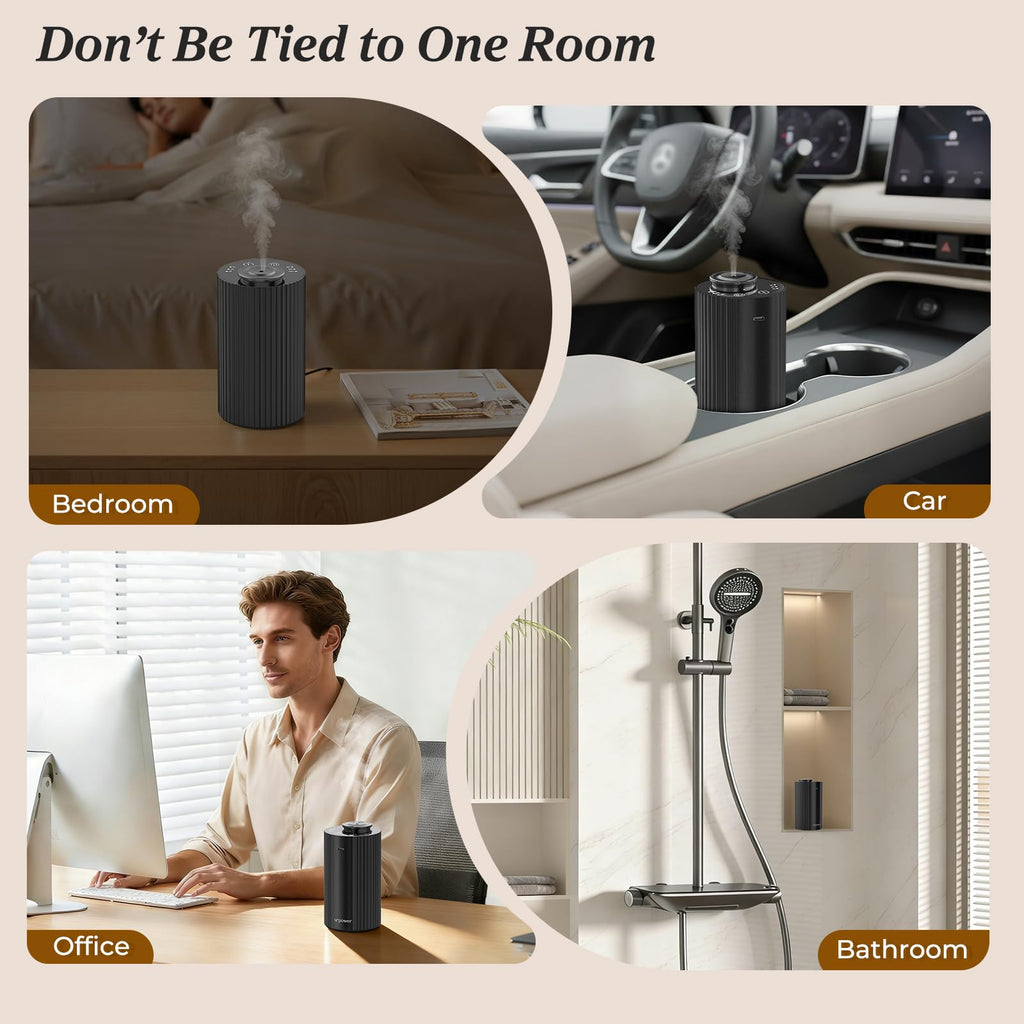 Waterless Essential Oil Diffuser Cordless Mini Scent Diffuser 20mL