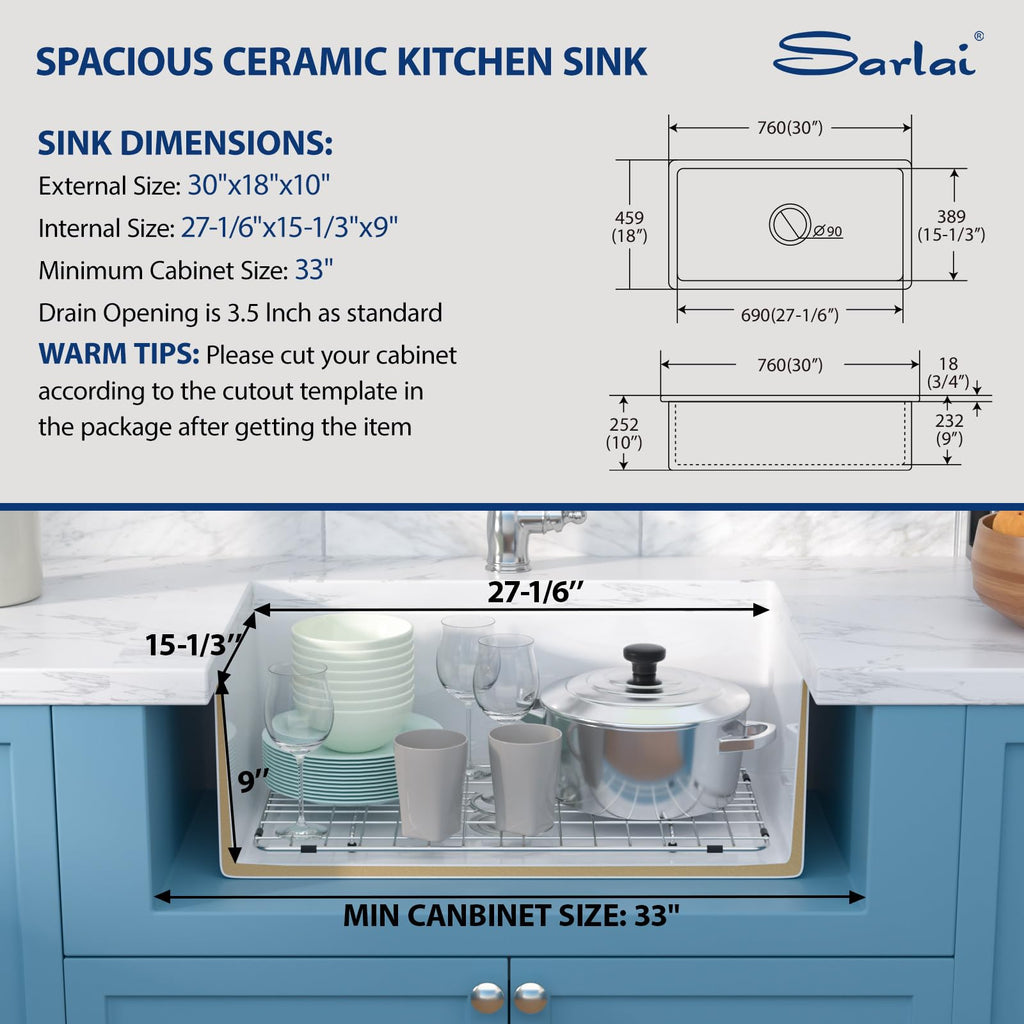 30 Inch White Undermount Sink Fireclay 30x18 Inch White Kitchen Sink Dual Drop in & Undermount Kitchen Sinks Single