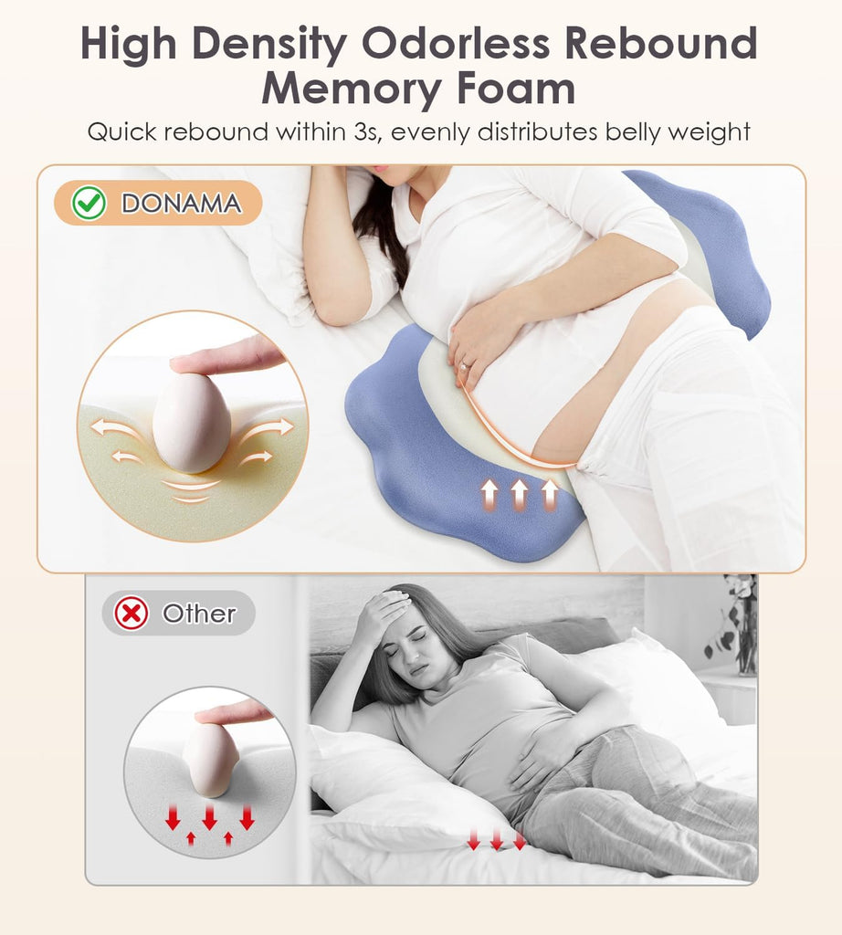 Memory Foam Pregnancy Pillow Maternity Wedge Pillow for Side Sleeper