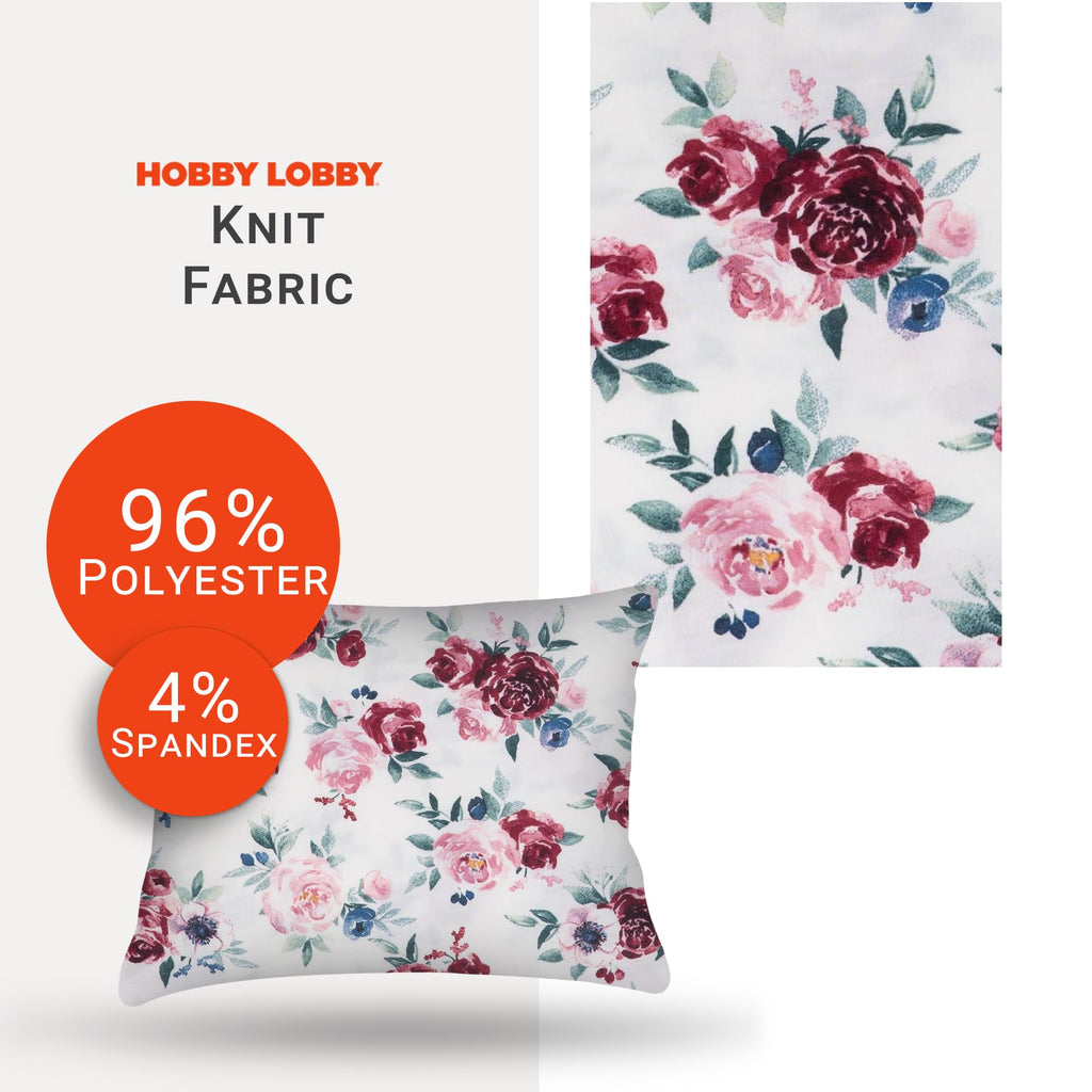 Watercolor Floral Knit Fabric, 1 Yard