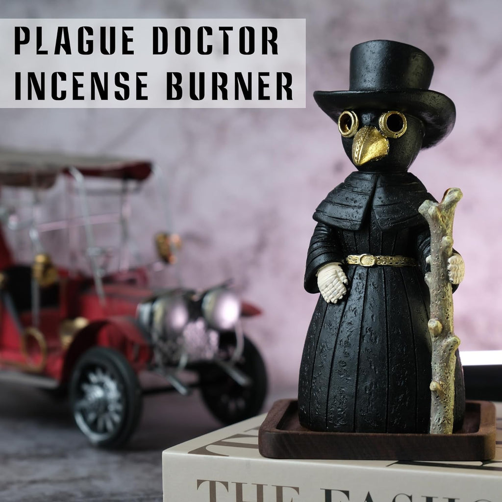 Plague Doctor Incense Holder 2027 Upgrade, Cone Burner Eyes Will Smoke - Set of 100