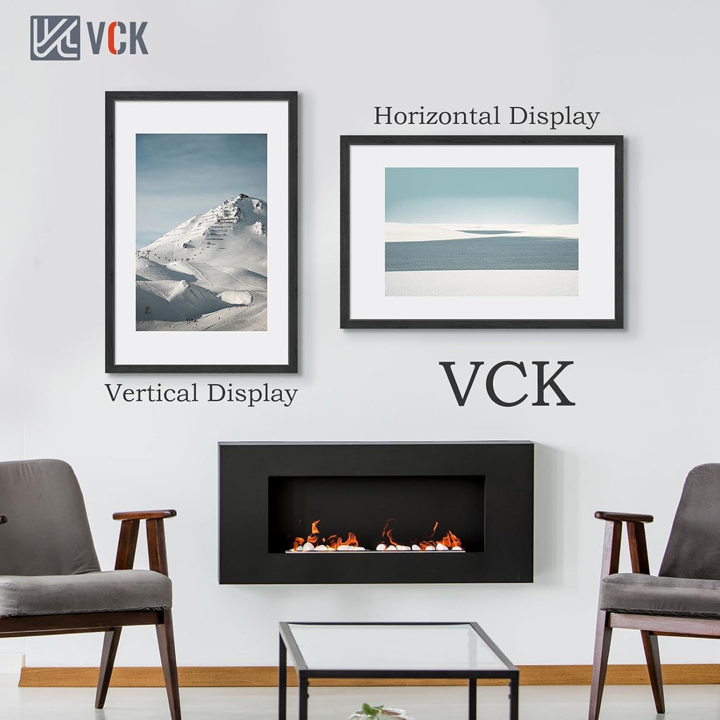 24x36 Poster Frame Set of 3, Black Woodgrain, Wall Hanging | Wide Border, Exclusive Woodgrain, Shatterproof